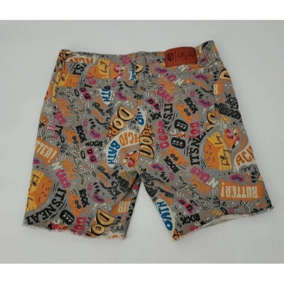 Born Primitive Men 'Jorts'Shorts Gray Cotton Blend Printed Buttery Bros Size 2XL - Picture 5 of 10